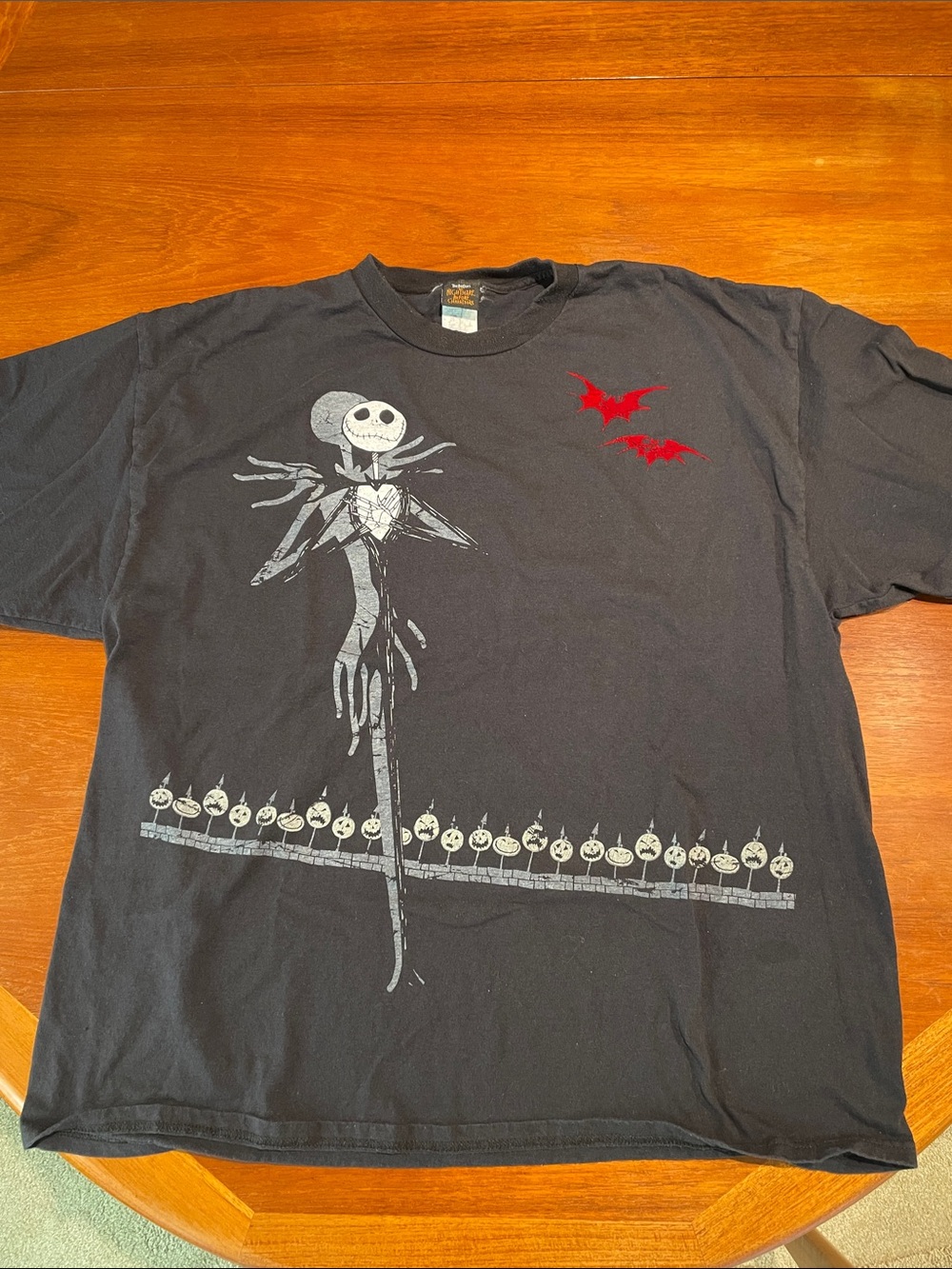 Nightmare Before Christmas vintage black tee shirt Jack Skeleton 2X
